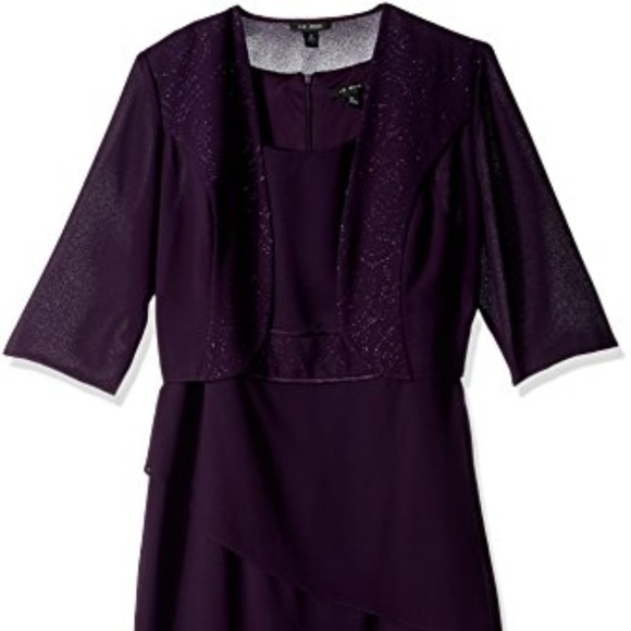 Le Bos Dresses & Skirts - Le Bos Trim Tiered Hem Glitter Band Jacket Dress